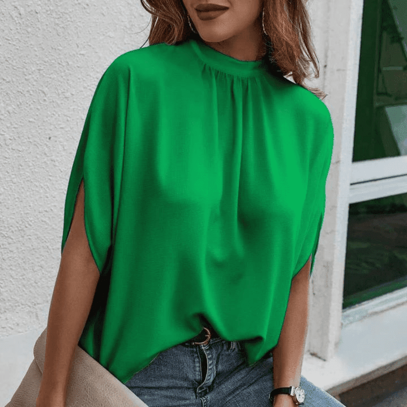 Damblus med Halvlange Ärmar och Eleganta Splittdetaljer