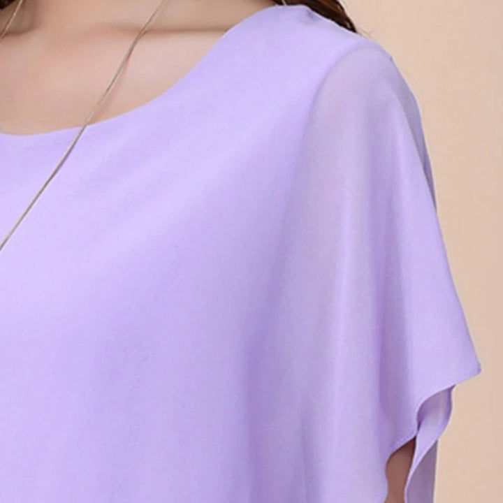 Elegant Damblus med Volanger och Flaggermusermer