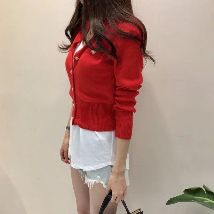 Elegant Enkelbrystet Cardigan för Dam – Perfekt Lagplagg