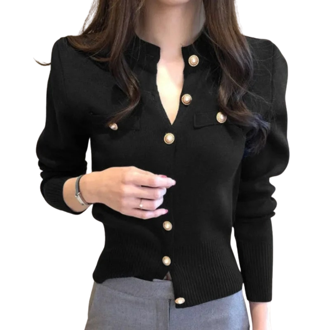 Elegant Enkelbrystet Cardigan för Dam – Perfekt Lagplagg