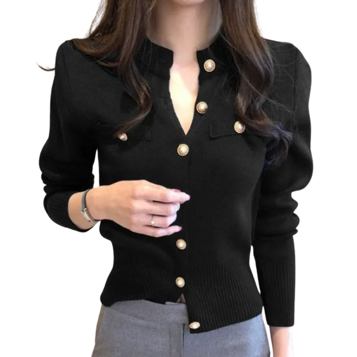 Elegant Enkelbrystet Cardigan för Dam – Perfekt Lagplagg