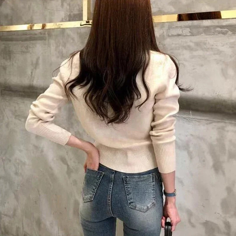Elegant Enkelbrystet Cardigan för Dam – Perfekt Lagplagg