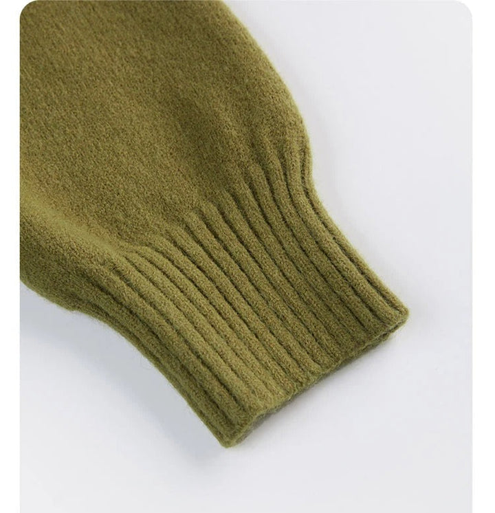 Dam Elegant Cardigan med V-hals och Skjev Knute