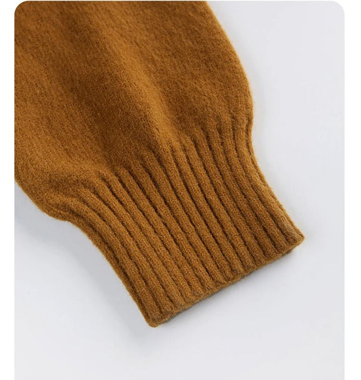 Dam Elegant Cardigan med V-hals och Skjev Knute