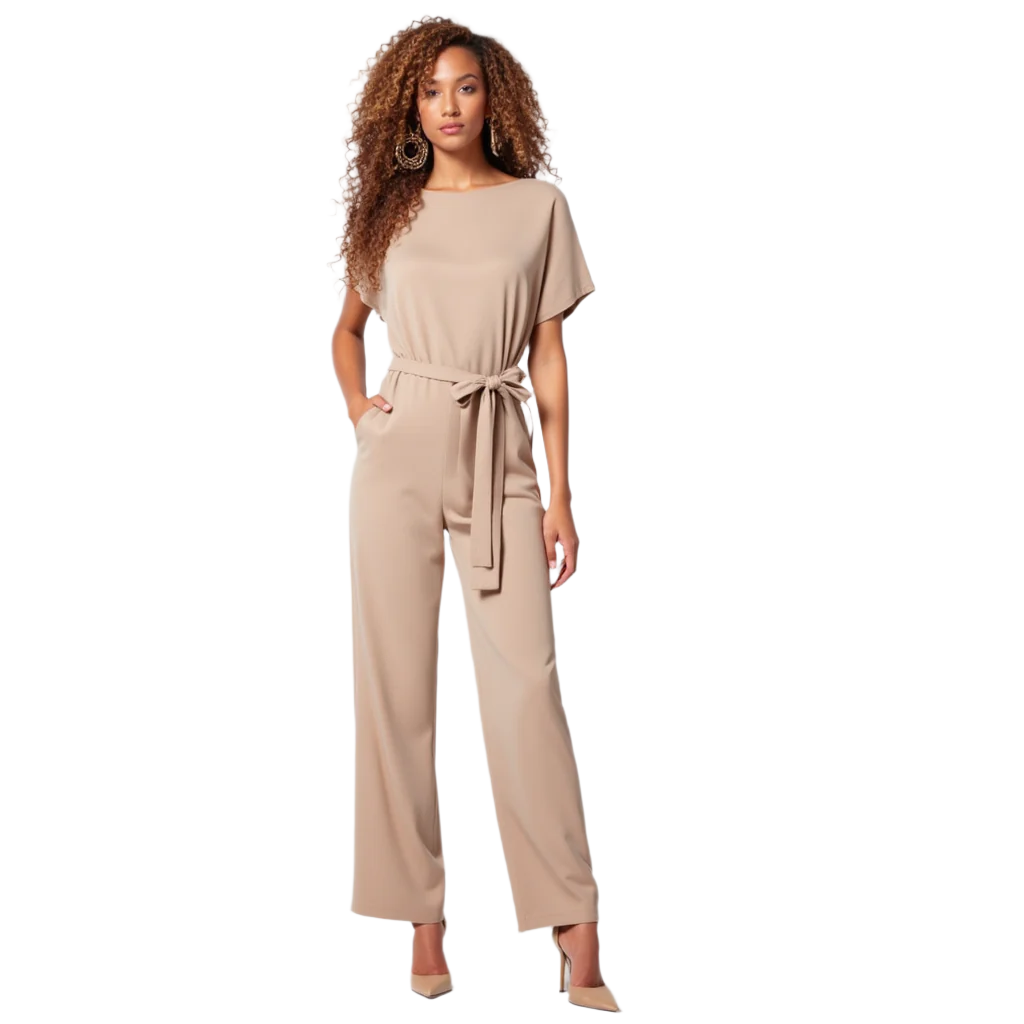 Dam Jumpsuit med Snöring i Midjan – Elegant och Bekväm
