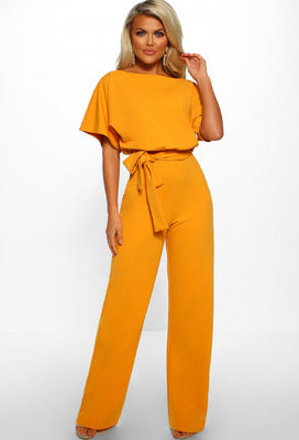 Dam Jumpsuit med Snöring i Midjan – Elegant och Bekväm