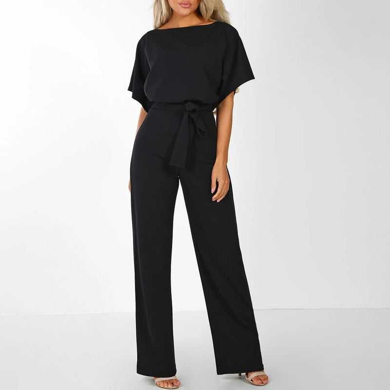 Dam Jumpsuit med Snöring i Midjan – Elegant och Bekväm