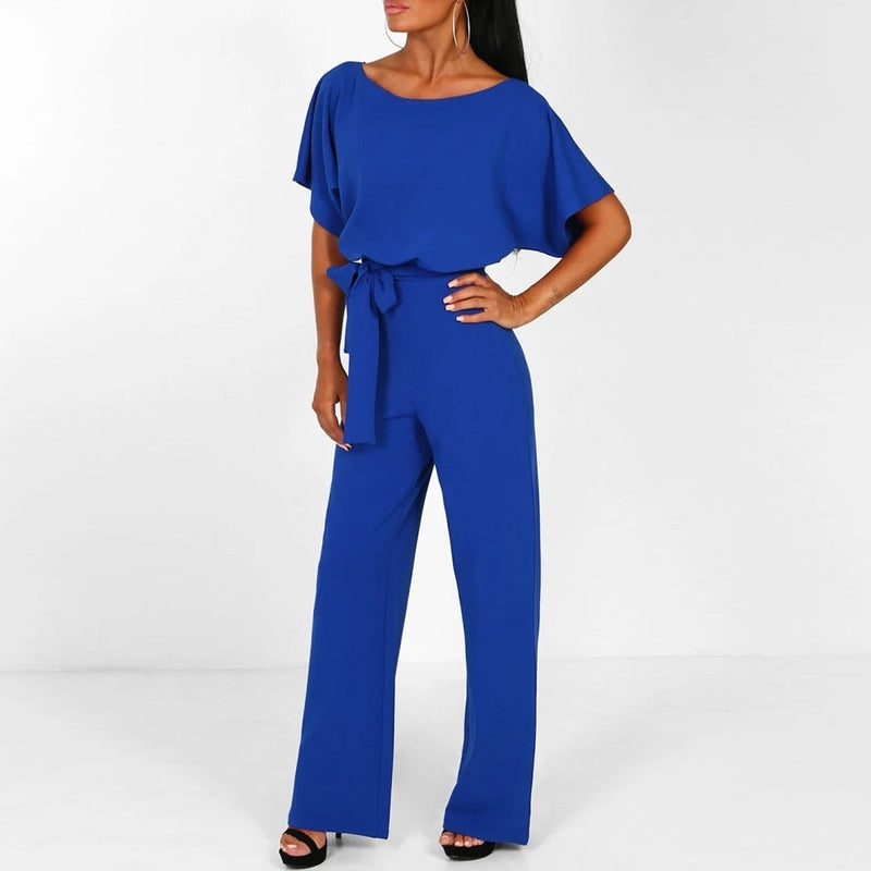 Dam Jumpsuit med Snöring i Midjan – Elegant och Bekväm