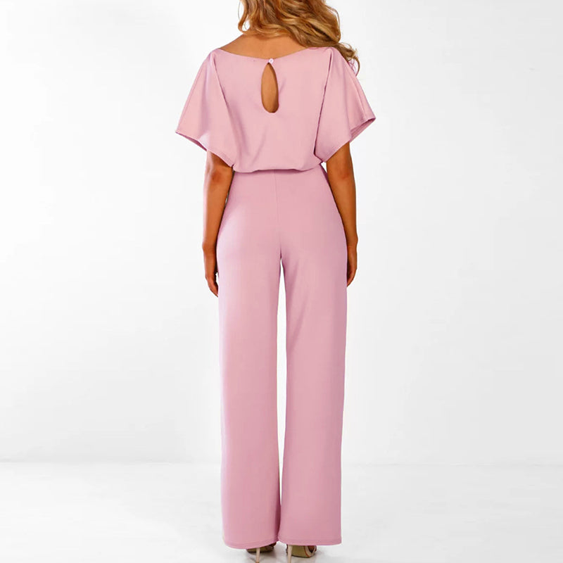 Dam Jumpsuit med Snöring i Midjan – Elegant och Bekväm