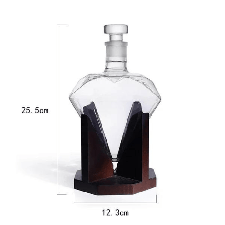 Elegant Diamantformet Whisky Karaffel för Män med Treholder