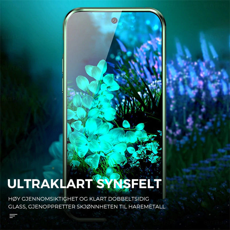 Dobbeltsidig Magnetisk Telefonveske - Herdet Glassbeskyttelse