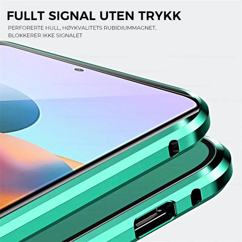Dobbeltsidig Magnetisk Telefonveske - Herdet Glassbeskyttelse