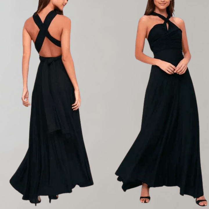 Elegant Drapert Maxi Klänning för Kvinnor – Mångsidig Stil