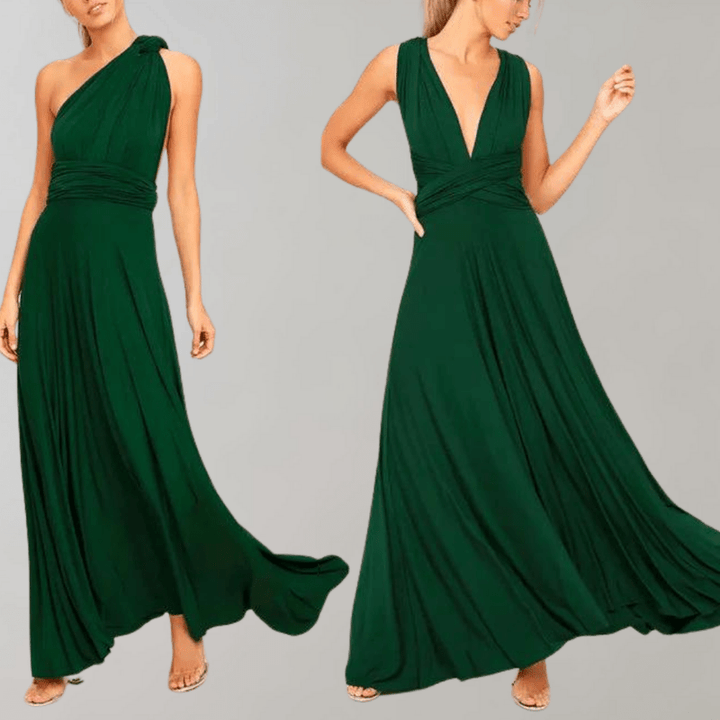 Elegant Drapert Maxi Klänning för Kvinnor – Mångsidig Stil