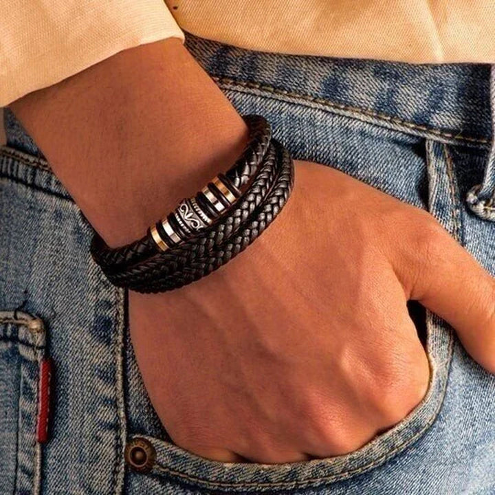 Elegant Flettet Armband - Rustfritt Stål Magnetisk Lås
