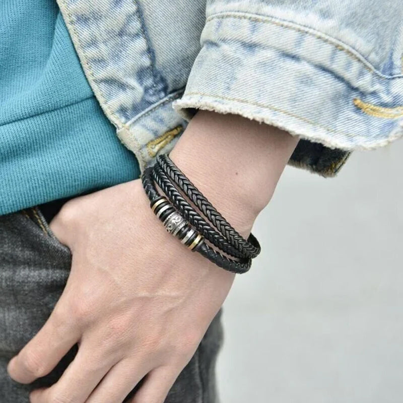 Elegant Flettet Armband - Rustfritt Stål Magnetisk Lås