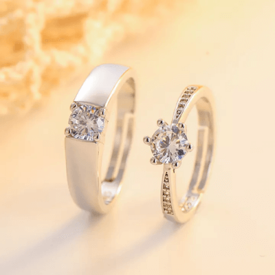 Dam Elegant Gifteringsett med Rhinsten