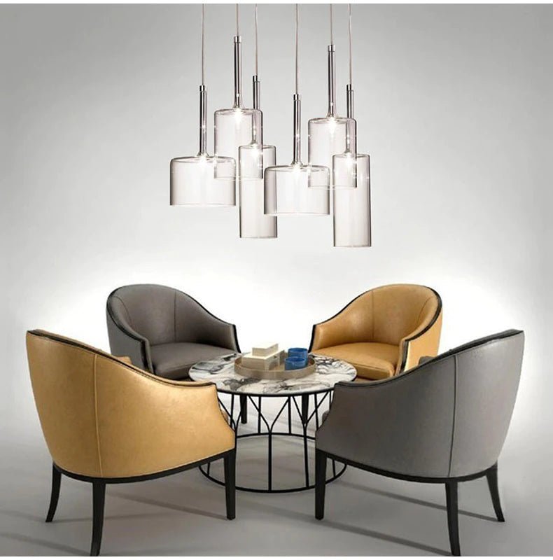 Elegant Glasstaklampe för Spisebord – Skapa Stämning