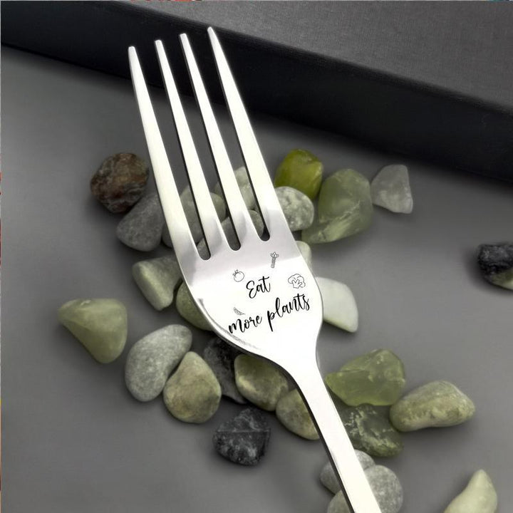 Skinnende Gravert Gaffel | Rustfritt Stål | Elegant Design