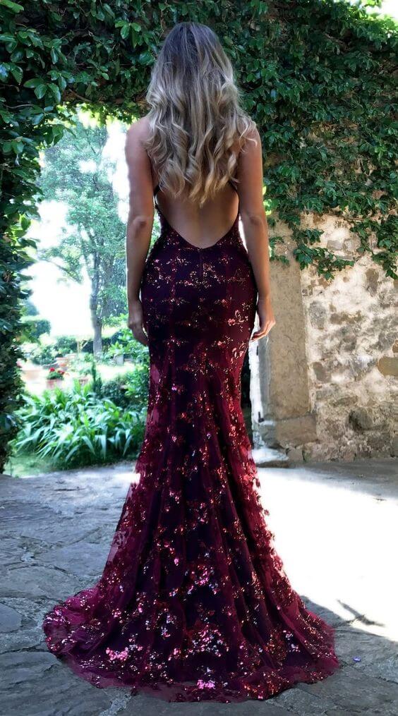 Elegant Havfrueklänning för Kvinnor med Glittrande Paljetter