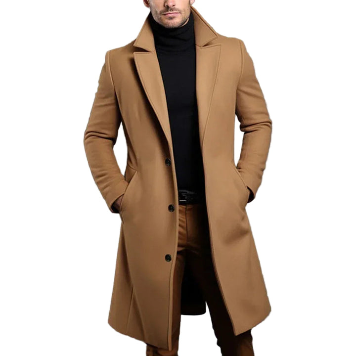 Herr Klassisk Overcoat med Skräddarsydd Passform
