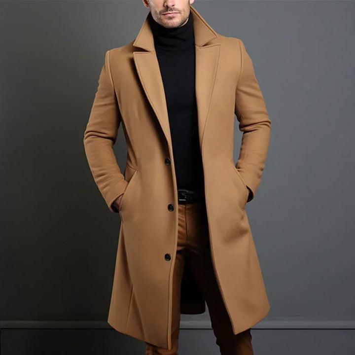 Herr Klassisk Overcoat med Skräddarsydd Passform
