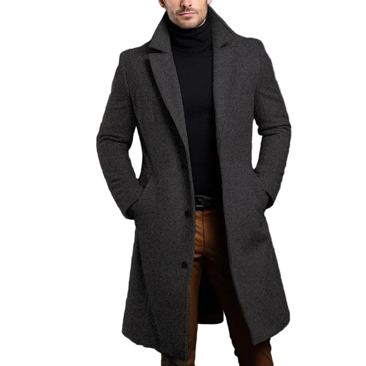 Herr Klassisk Overcoat med Skräddarsydd Passform