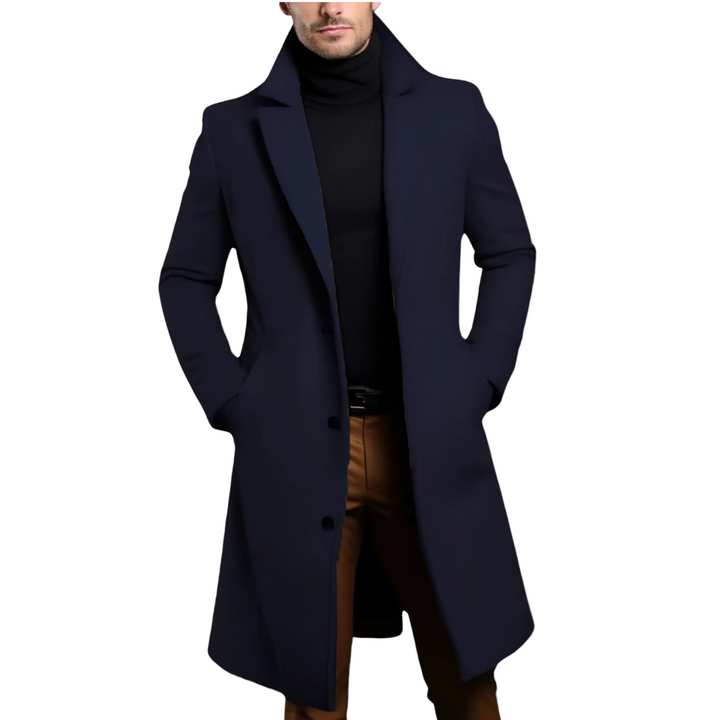 Herr Klassisk Overcoat med Skräddarsydd Passform