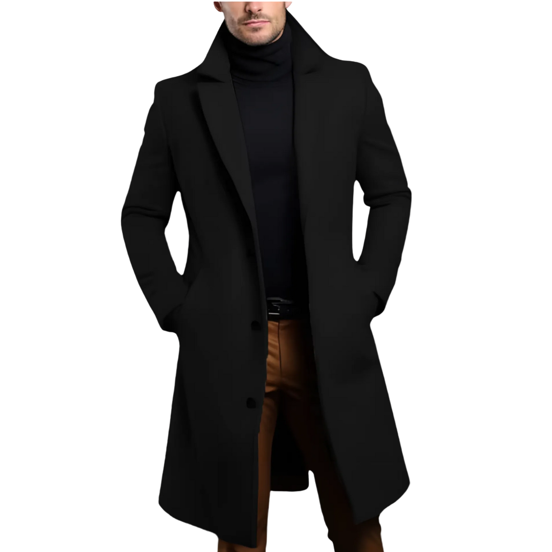 Herr Klassisk Overcoat med Skräddarsydd Passform