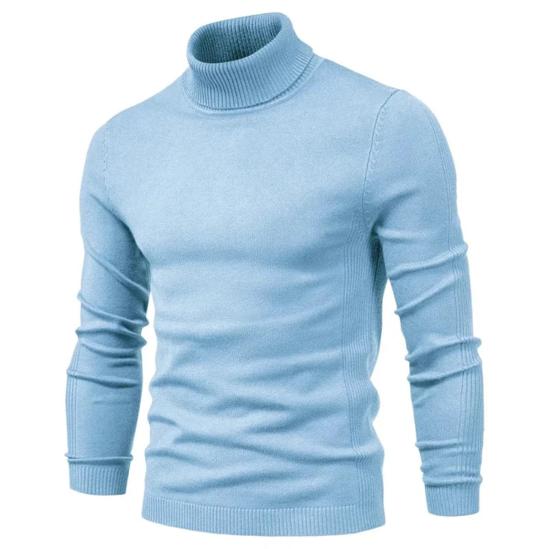 Herres Turtleneck Tröja i Klassisk Stil