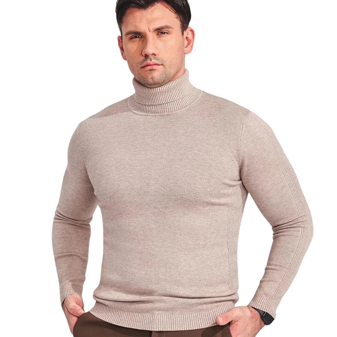 Herres Turtleneck Tröja i Klassisk Stil