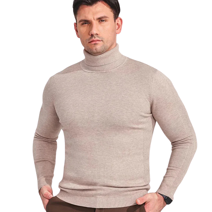 Herres Turtleneck Tröja i Klassisk Stil