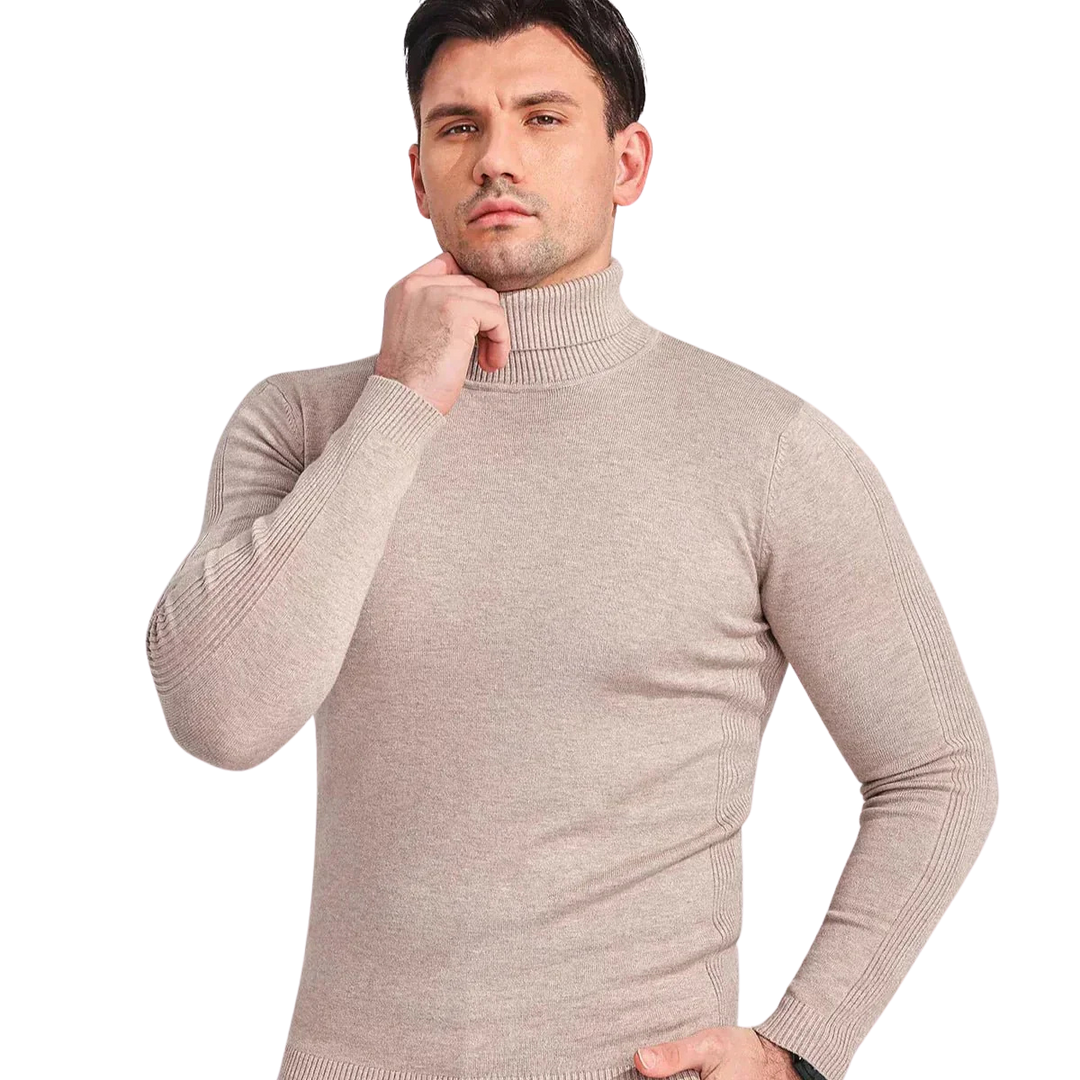 Herres Turtleneck Tröja i Klassisk Stil