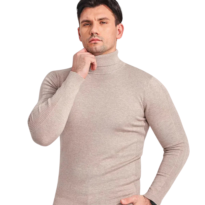Herres Turtleneck Tröja i Klassisk Stil