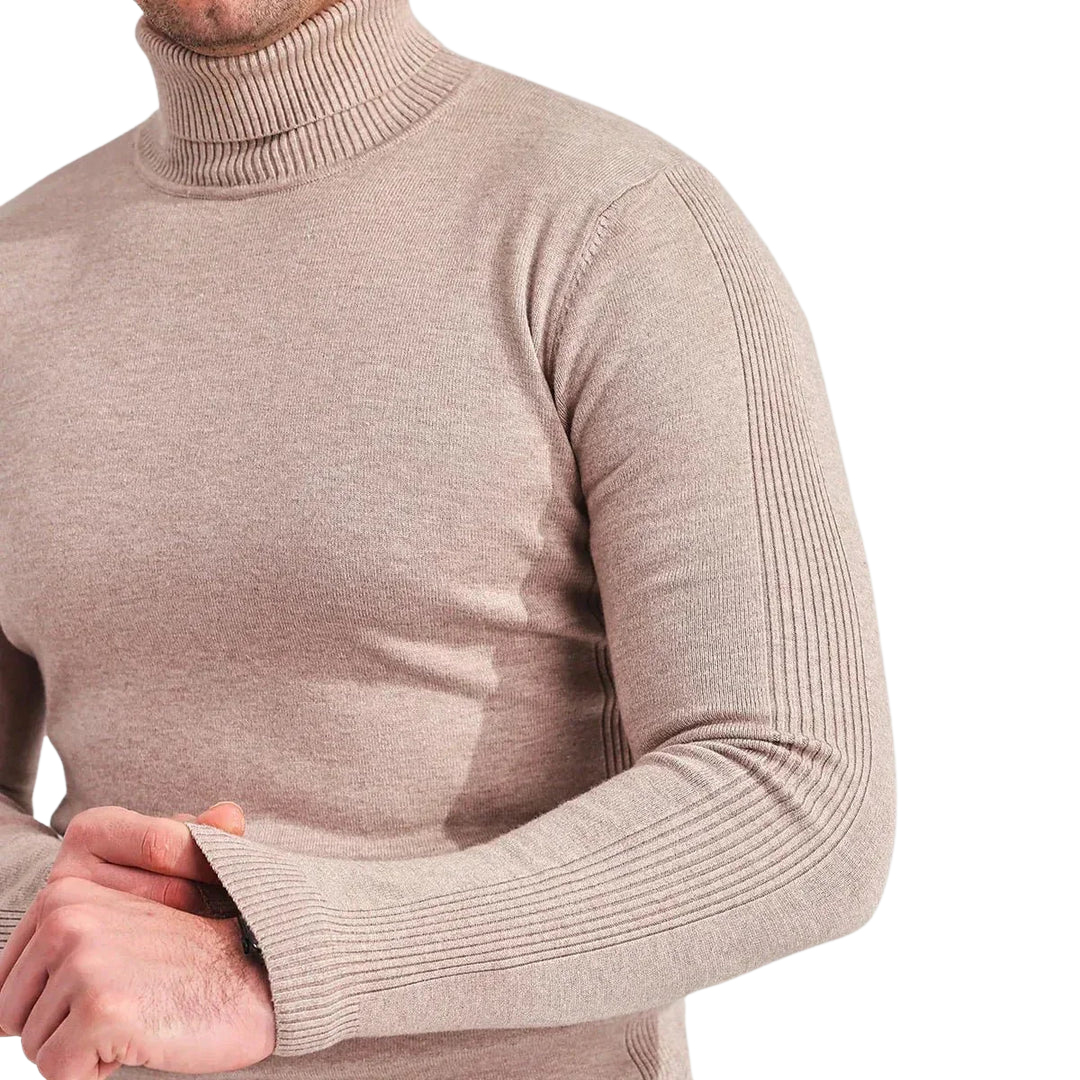 Herres Turtleneck Tröja i Klassisk Stil