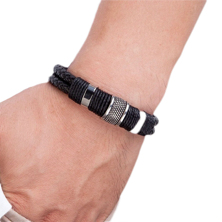 Snygg Flettet Herrearmbånd med Magnetlås