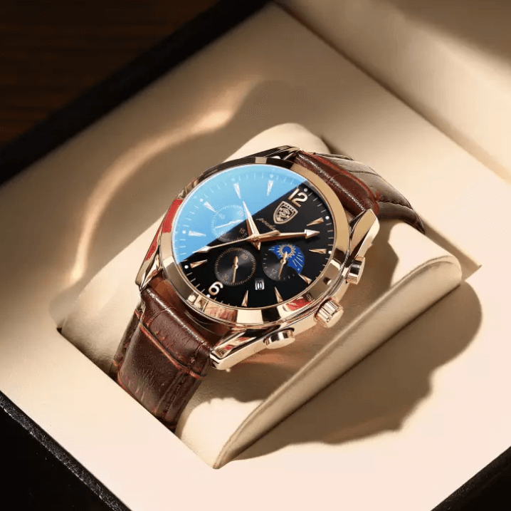 Elegant Analoge Herrearmbåndsur med Rem