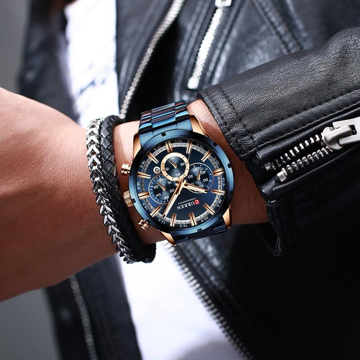 Elegant Herr Kronograf Klocka med Rem
