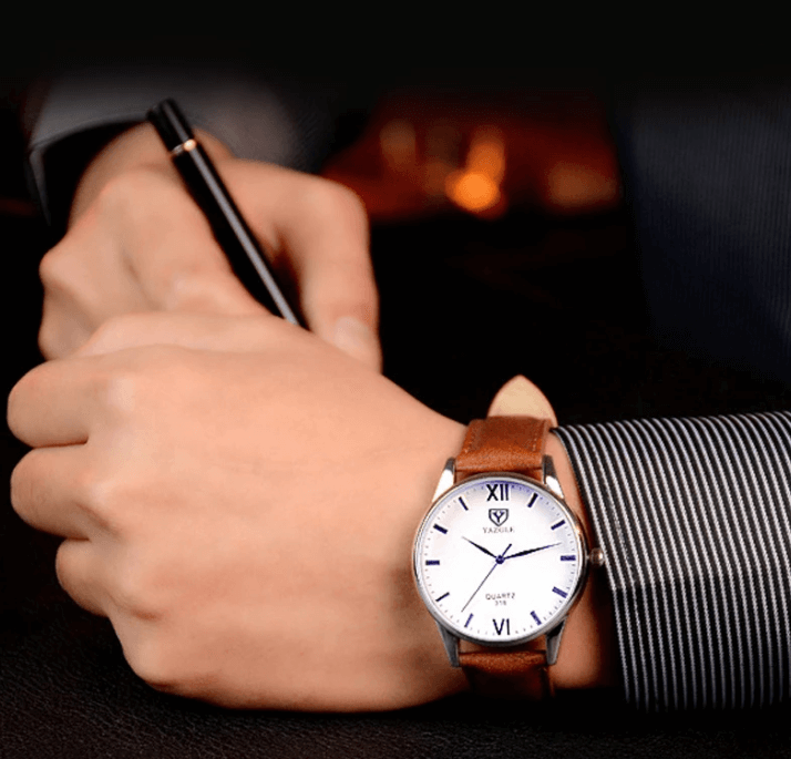 Elegant Kvarts Herreklokke med Rem