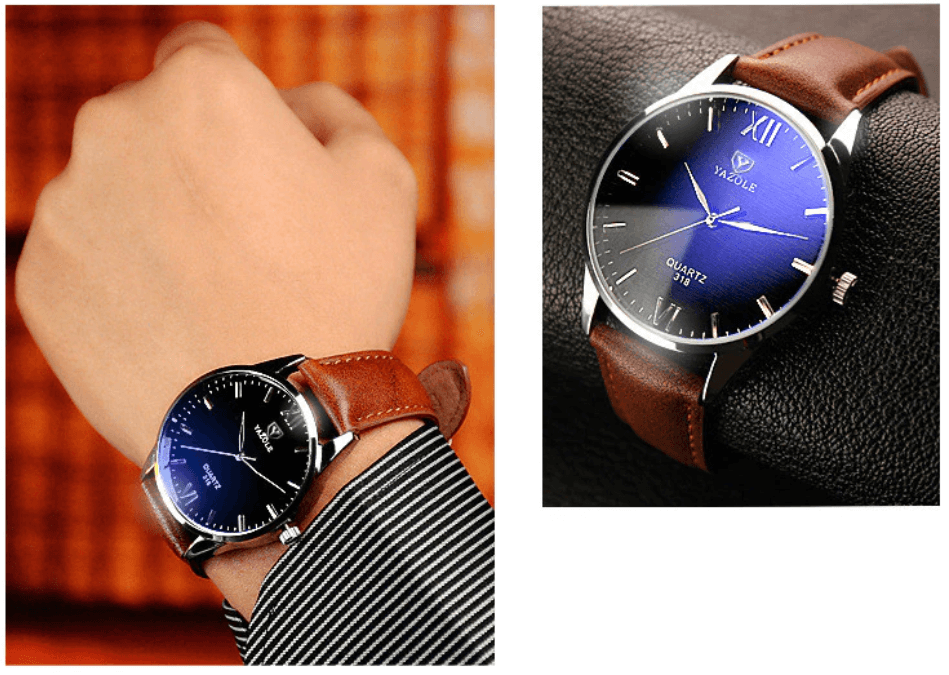 Elegant Kvarts Herreklokke med Rem