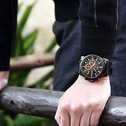 Elegant Herr Kronograf Klocka med Rem