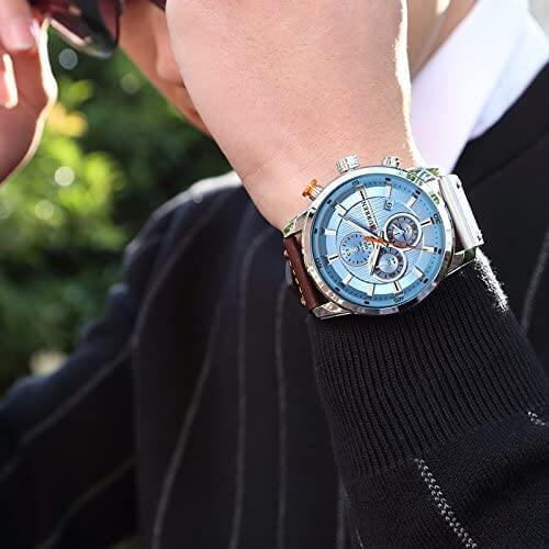 Elegant Herr Kronograf Klocka med Rem