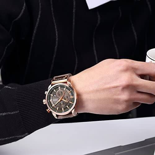 Elegant Herr Kronograf Klocka med Rem