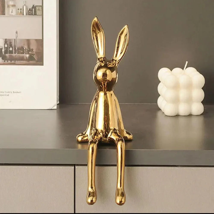 Elegant Kaninpynt i Metall - Modern Dyreskulptur