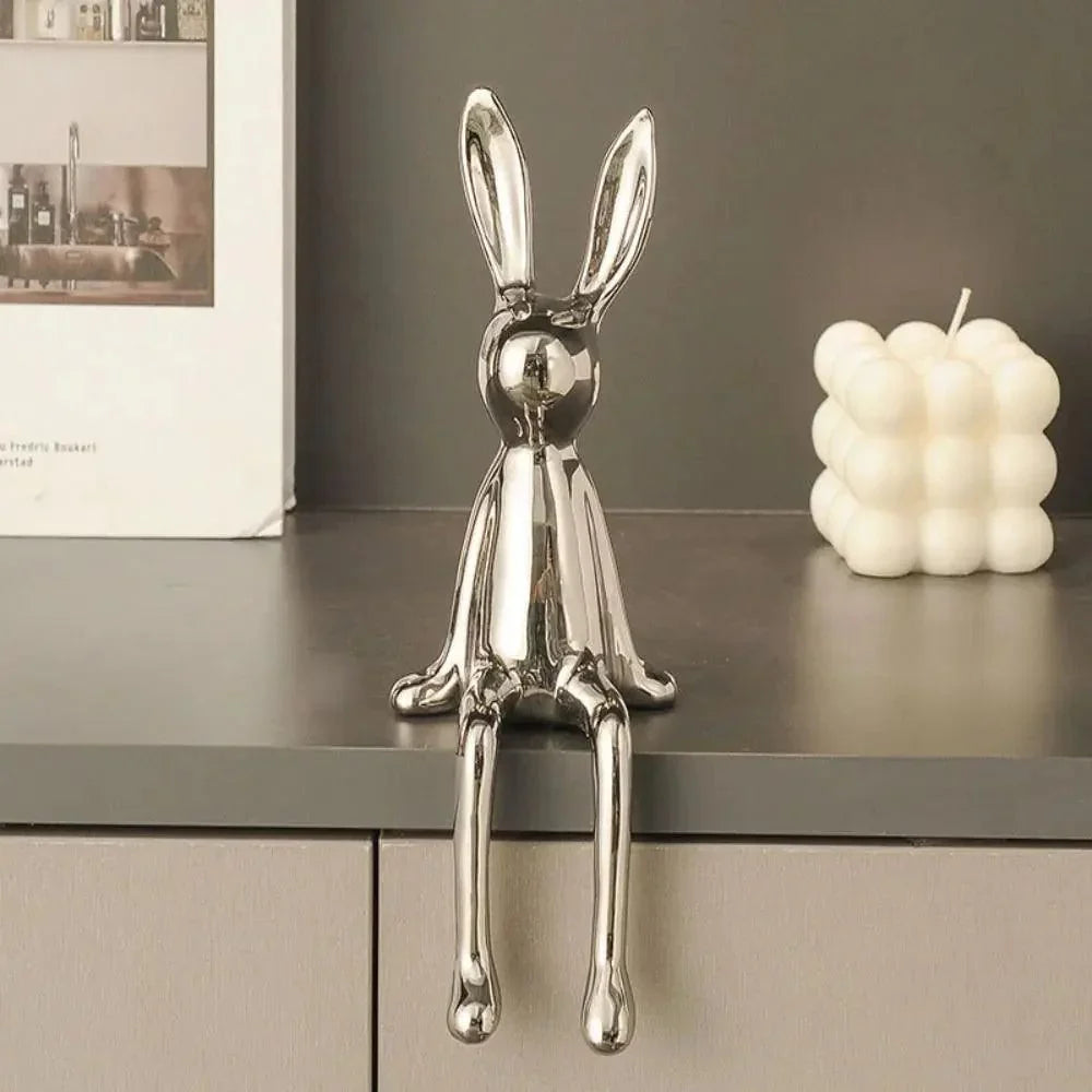 Elegant Kaninpynt i Metall - Modern Dyreskulptur
