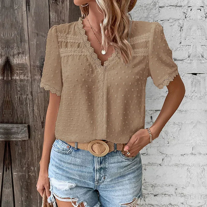 Elegant Blondebluse - Kortärmad Design | Flera Färger
