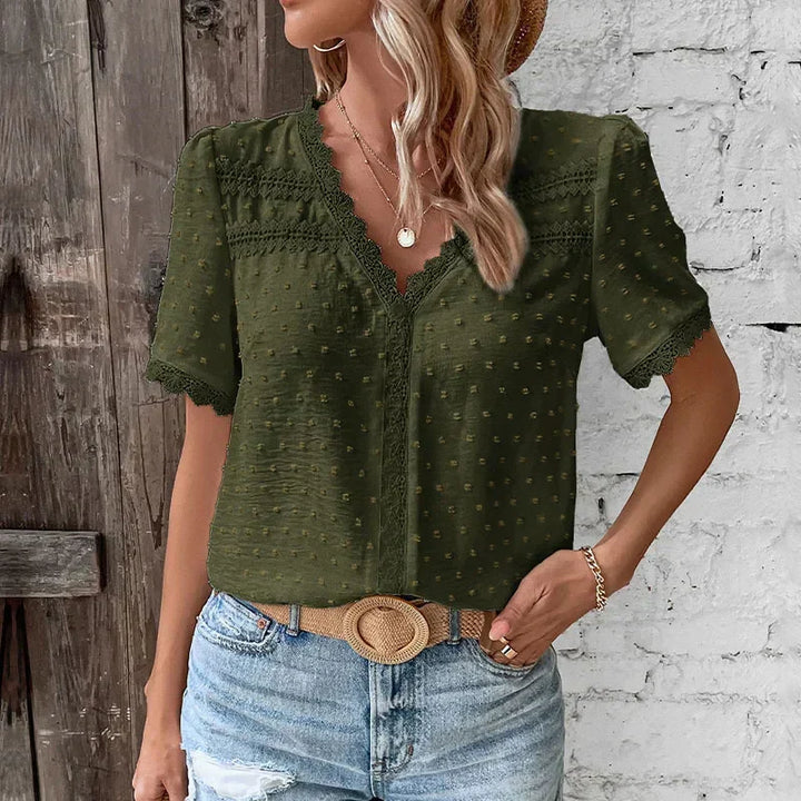 Elegant Blondebluse - Kortärmad Design | Flera Färger