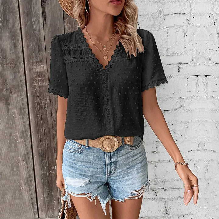 Elegant Blondebluse - Kortärmad Design | Flera Färger