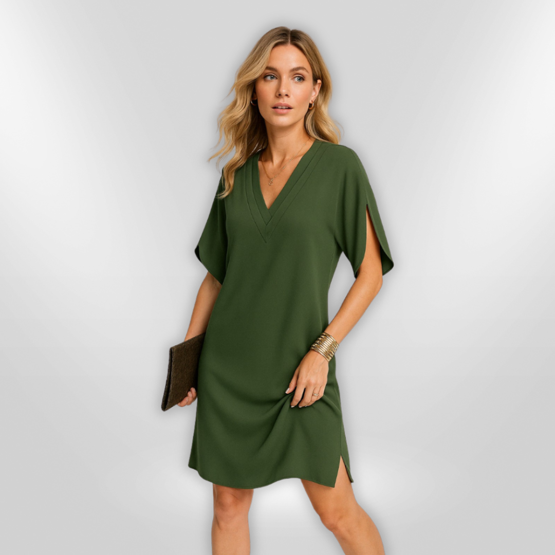 Dam Maxi Klänning med Drapert Design – Elegant &amp; Bekväm