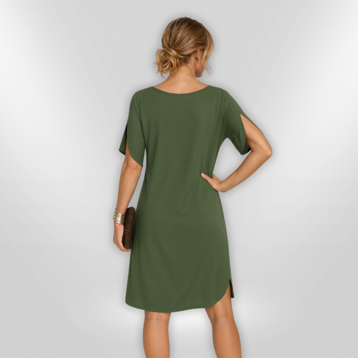 Dam Maxi Klänning med Drapert Design – Elegant &amp; Bekväm